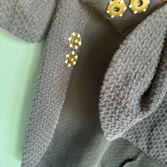 Deletta Black Short Sleeve Textured Layered Tee - Picture 3 of 7